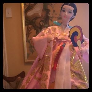 Vintage souvenir Korean cloth doll